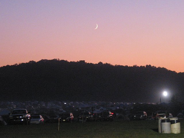 From the northwest corner of a brand-new crescent moon crickets and cicadas sing a rare and different tune.